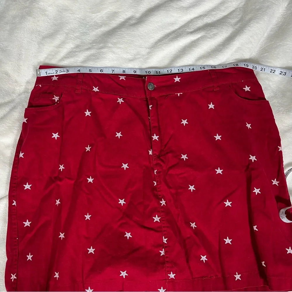 Woman Within Red Skort with White Starfish Pattern Women’s Plus Size 18W